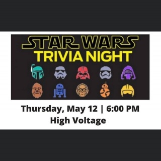 ⚡️Thursday, May 12th⚡️
::
“You’re all clear, kid. Now blow this thing and go home!” – Han Solo, A New Hope, 1977.

Join us and @ypkingsport for
🔲 STAR WARS TRIVIA 🔲
Thursday, May 12th at 6pm!

▪️Get your team together (max of 4 people)
▪️Team prizes!
▪️Great food and drinks!
💥Bonus points for costumes!💥

🍕 Dinner served by @opiespizzawagon starting at 5pm!