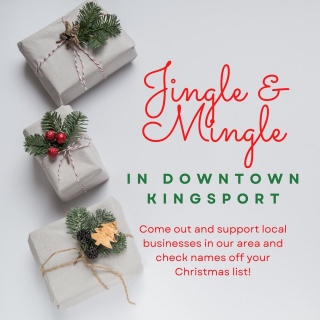 ⚡️Saturday, Dec. 4th⚡️
::
🎄 Jingle & Mingle 🎁
in Downtown Kingsport
Come by for a pint and dinner from @spanquisfoodtruck while you’re out shopping and supporting local businesses!🍻🌶
Gates open at 3pm. Dinner starts at 5:30pm.