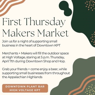 ⚡️Thursday, April 7th⚡️
::
Join us for an evening of supporting small businesses from throughout the Appalachian Highlands at the April Shop and Hop in Downtown Kingsport! 🛍

Swipe for the list of over 25 vendors that will be set up inside our gates from 5-8pm!

🍕 @opiespizzawagon will be serving their delicious pizzas starting at 5pm!