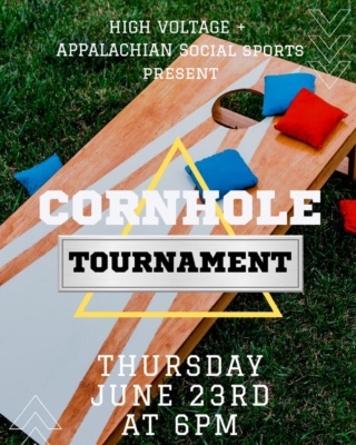 ‼️THURSDAY, JUNE 23RD‼️

We’re teaming up with @appsocialsports and having a Cornhole Tournament this summer!

Join us for food, drinks, and cornhole!
Thursday, June 23rd at 6pm
This tournament is a double-elimination event with fun prizes for the winners and runners-up.
Come meet new people, play games, have fun!

A team captain must register his/her team and then invite himself/herself and teammate(s) via email to register to team.

Early price per player: $10
Regular price per player: $15
Late price per player: $20

To register go to:
https://www.teamsideline.com/sites/AppSocialSports/program/49241/Cornhole-Tournament-at-High-Voltage

🍕 @opiespizzawagon will be joining us for dinner starting at 5pm!