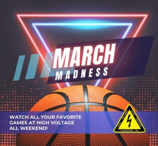 🏀 March Madness 🏀 
::
❕The bracket is down to the sweet 16 and will have the games playing all weekend!

🍻Enjoy a pint and watch your favorite team play with us this weekend! 
 

#highvoltage #highvoltagekpt #highvoltagekingsport #thisiskingsport #visitkingsport #visitkingsporttn #downtownkingsport #downtownkingsporttn #downtownkingsportrocks #craftbeer #tricitiesfoodtrucks #foodtrucksdowntownkpt #livemusocdowntownkingsport 
#marchmadness #sweet16 #collegebasketball #basketball