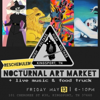 ⚡️Friday, May 13th⚡️
::
🌚 NOCTURNAL ART MARKET 🌚

As spring comes into full bloom, @neoappart is psyched to be hosting its fourth seasonal nocturnal art market Friday, May 13th from 6-10pm⚡️
Join us for an evening of community, local art, live music, noms and brews as some of the Tri-Cities most prolific creators convene and share their spellbinding work!

🌸 They will be hosting a donation raffle with a unique item from each of our vendors! 

Each artist will have a table pop-up shop with a myriad of prints, woodcraft, pins, totes, apparel, original illustrations and more!

♦️FEATURED ARTISTS

- Dan Rouse
- Kandee Wallace
- Julie Armbrister
- Ally Burke
- Maxx Feist
- Case Elledge
- Beka Addison
- Kathryn Starrs
- Varicose Vanity
- Belladonna Metals
- Tori’s Handcrafted

LIVE MUSIC:
Mahto & The Loose Balloons + The Company Men

FOOD TRUCK:
2 To Taco