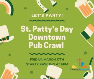 🍻ITS TIME TO CRAWL AGAIN 🍻

🍀Downtown Pub Crawl🍀

- FRIDAY, MARCH 17TH AT 6PM -

Come crawl in downtown Kingsport for St. Patty’s Day! You’ll visit 7 different downtown businesses and enjoy a delightful beverage at each location with the Pub Crawl Beer Ambassador. He’ll be crawling with you guys to keep the crawl goin’! 

⬇️ Here’s the schedule ⬇️

•1st stop
High Voltage
6-6:30pm
🚶🏻Walk to next location 

•2nd stop 
@modelcitytaphouse
6:40-7:10pm
🚶🏻Walk to next location

•3rd stop
@tnshooters 
7:20-7:50pm
🚶🏻Walk to next location

•4th stop 
@marketstreetsocialclub 
8-8:30pm
🚶🏻Walk to next location

•5th stop 
Breaking Traditions
8:40-9:10pm
🚶🏻Walk to next location

•6th stop
@backwoodsburgerbar 
9:20-9:50pm
🚶🏻Walk to next location

•7th stop
@thesportsmill_kpt 
YOU MADE IT TO THE END! 
CHEERS! 🍻

🛑 Make sure you bring a valid ID and please drink responsibly.

🧆 @sullysfoodtrucktn will be serving up their homemade meatballs onsite at High Voltage starting at 5pm so come early to enjoy dinner before you start crawlin’. 🍻